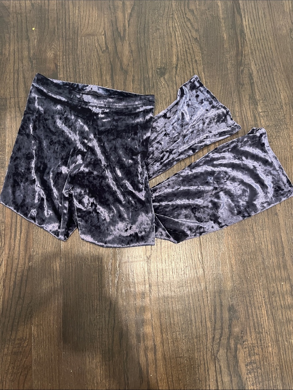 Old Navy Girls Velvet Purple Crushed-Look Leggings